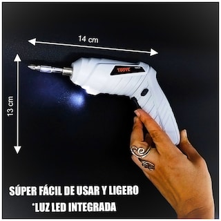 Foto 4 | Mini Destornillador Eléctrico Inalámbrico Recargable + Punta