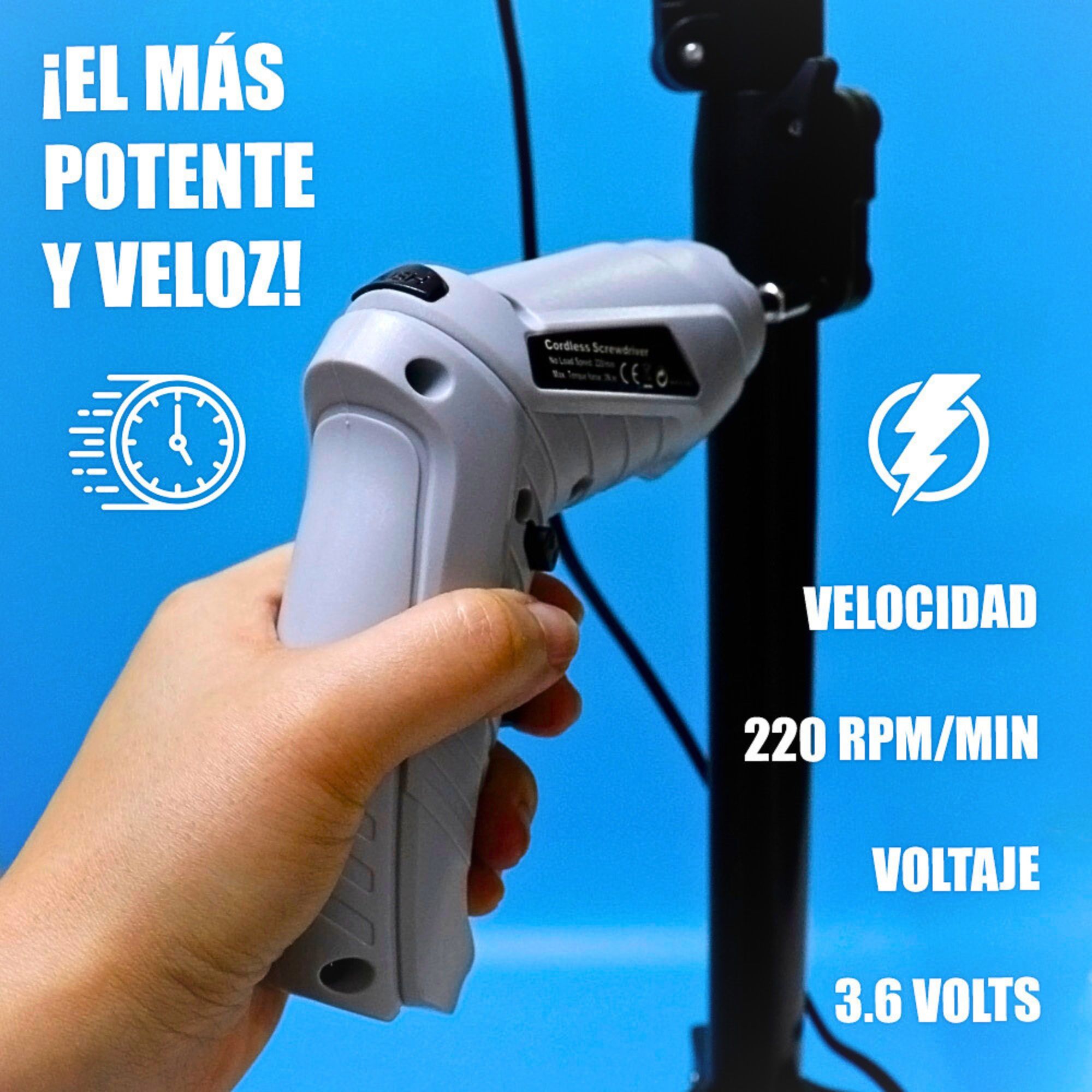 Foto 6 pulgar | Mini Destornillador Eléctrico Inalámbrico Recargable + Punta
