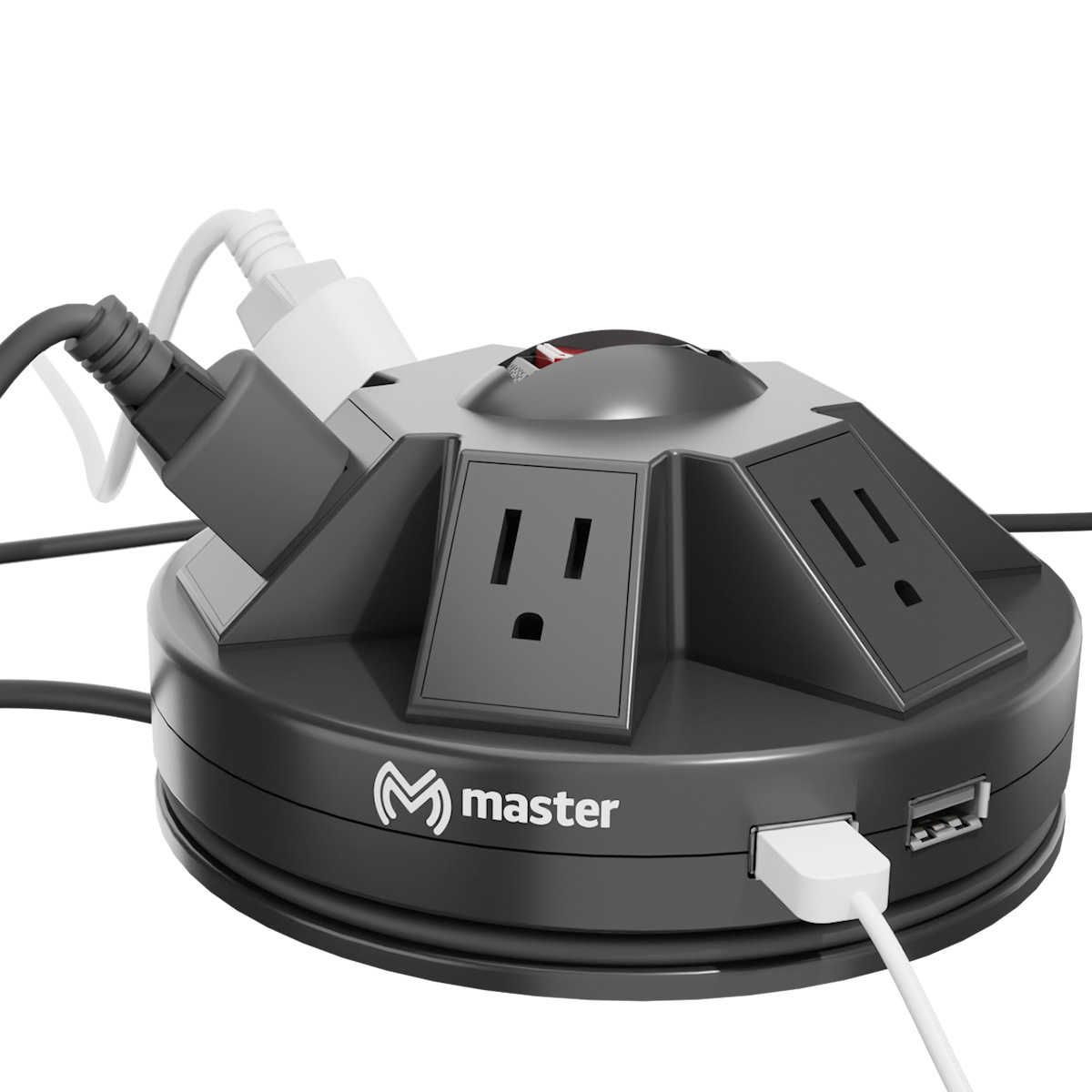 Foto 4 pulgar | Multicontacto De Escritorio Con 6 Entradas, Supresor De Picos Y 2 Puertos Usb Mp-circulo6