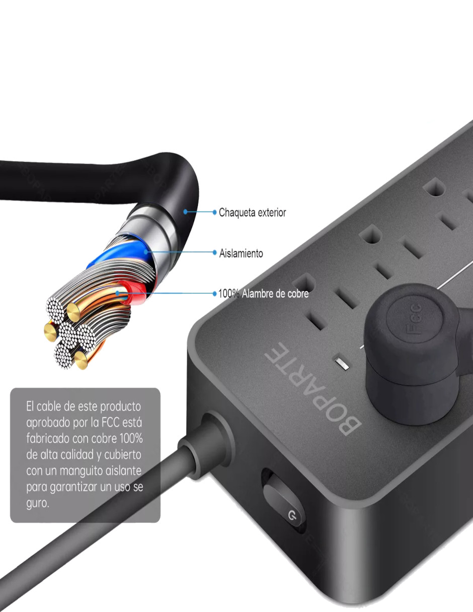 Foto 5 | Multicontacto De 8 Tomas Con Usb 1.2m 10a 127v + Termo De Agua De Regalo Güish