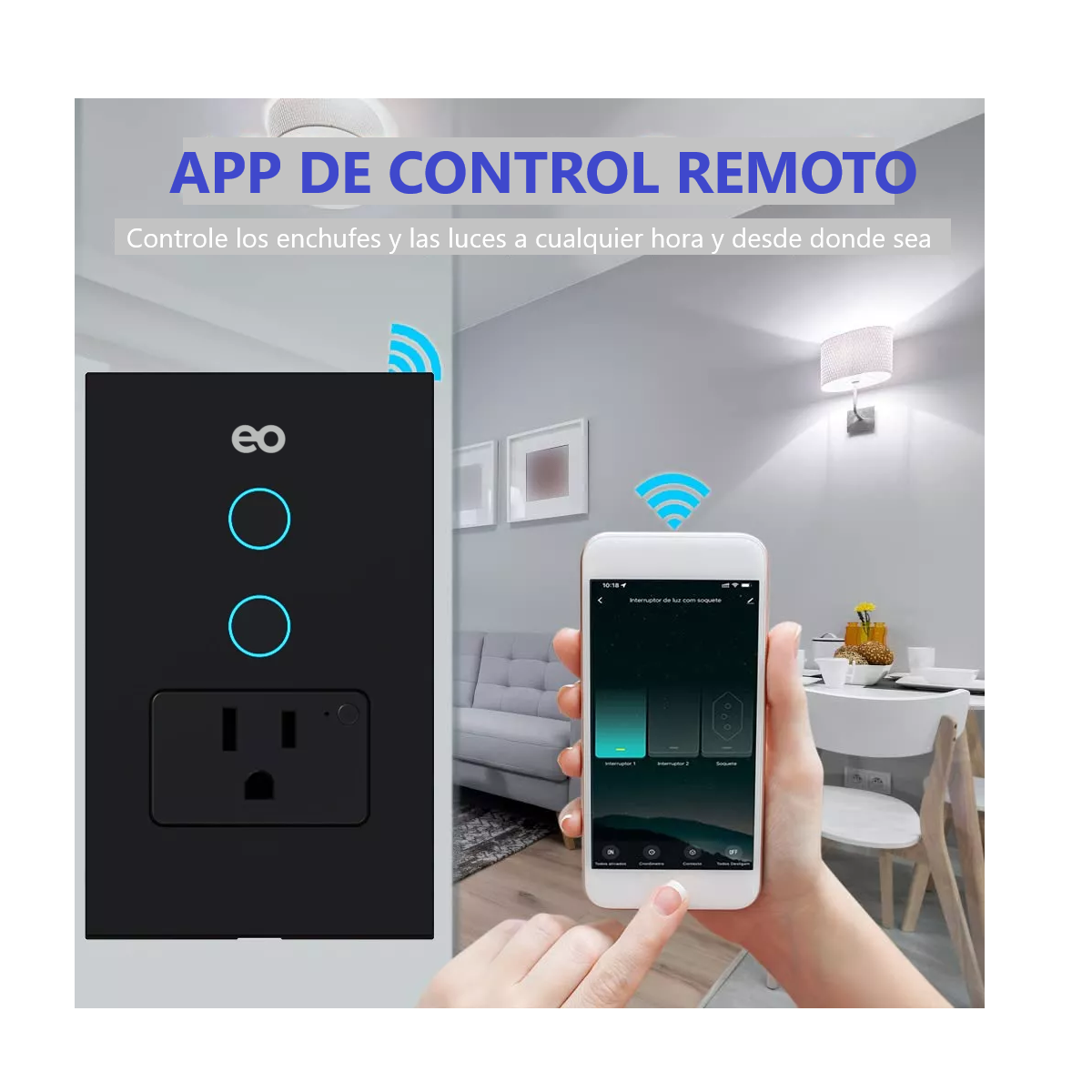 Foto 3 pulgar | Enchufe Inteligente Wifi Eo Safe Imports Compatible con Alexa y Google Assistant