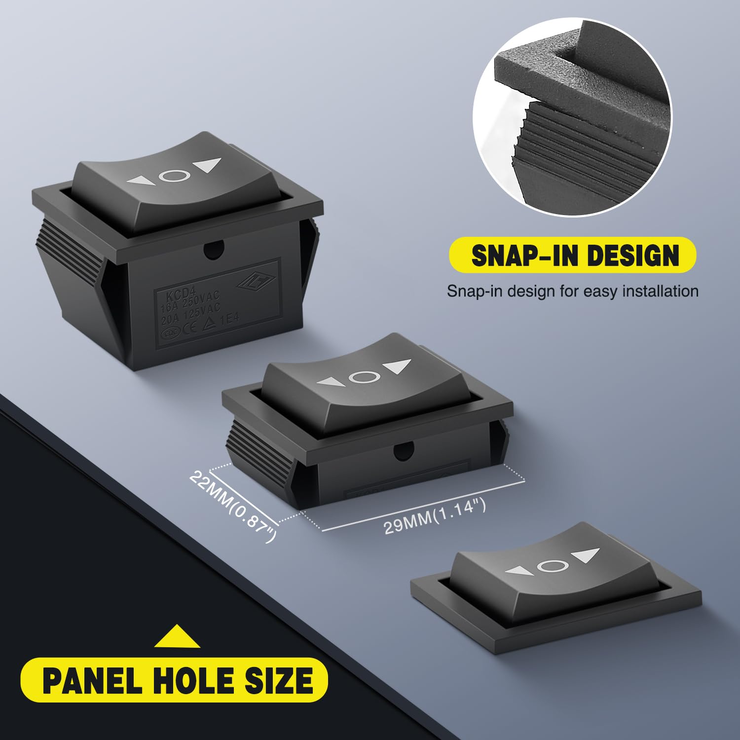 Foto 4 pulgar | Interruptor Nilight De Polaridad Momentánea Inversa 20 A 12 Vdc 125 Vac - Venta Internacional.