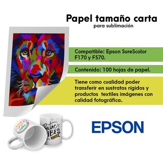 Foto 5 | Papel De Transferencia Epson Para Sublimación De Tinta, 8,5 X 11, 100 Hojas - Venta Internacional.
