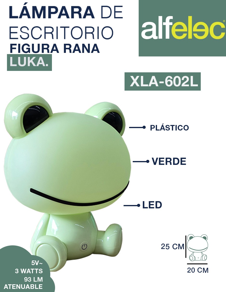 Foto 3 pulgar | Lampara Infanitl Led Touch Rana Verde