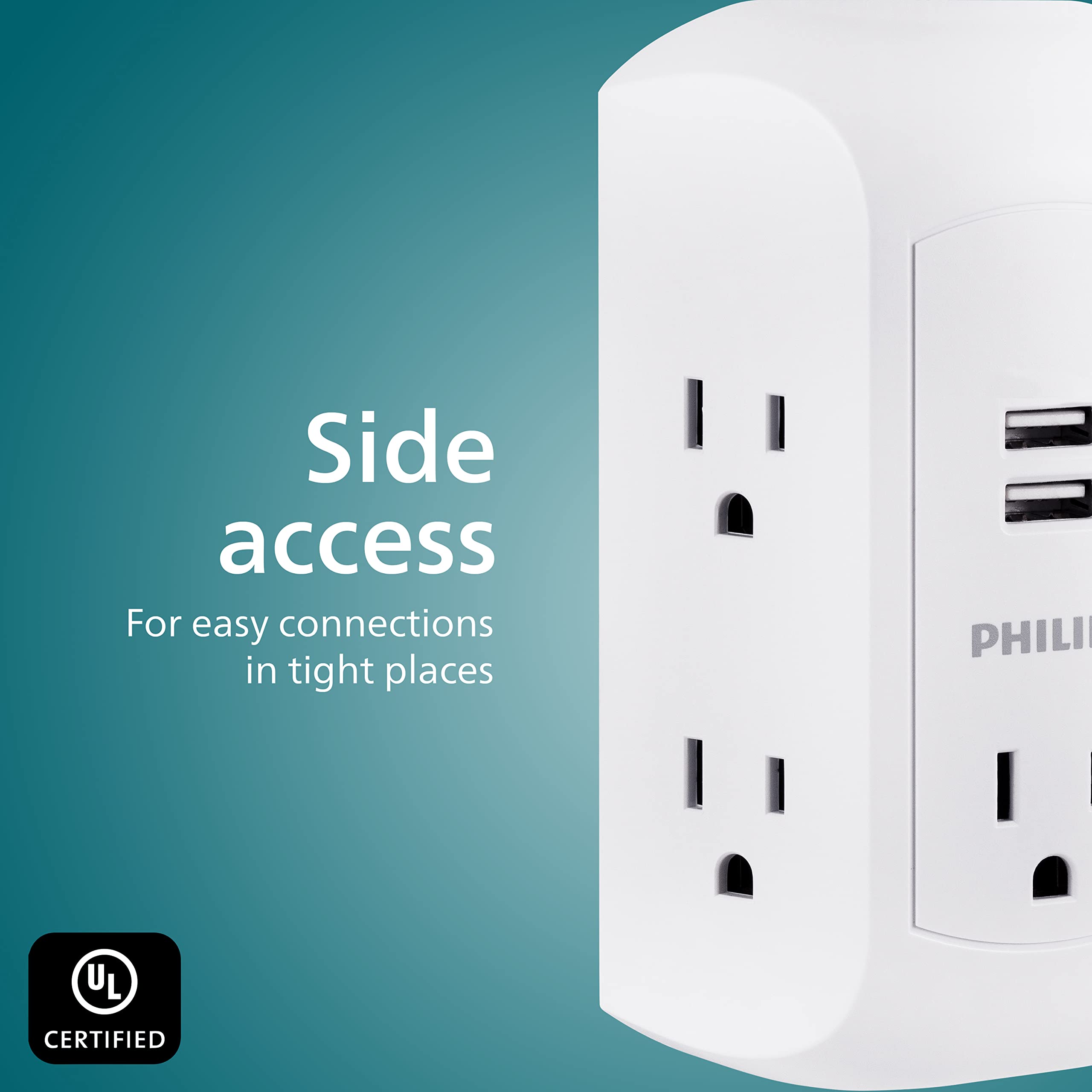 Foto 4 pulgar | Protector Contra Sobretensiones Philips Sps5002wa/37 De 5 Salidas Y 2 Usb-a, Color Blanco - Venta Internacional.