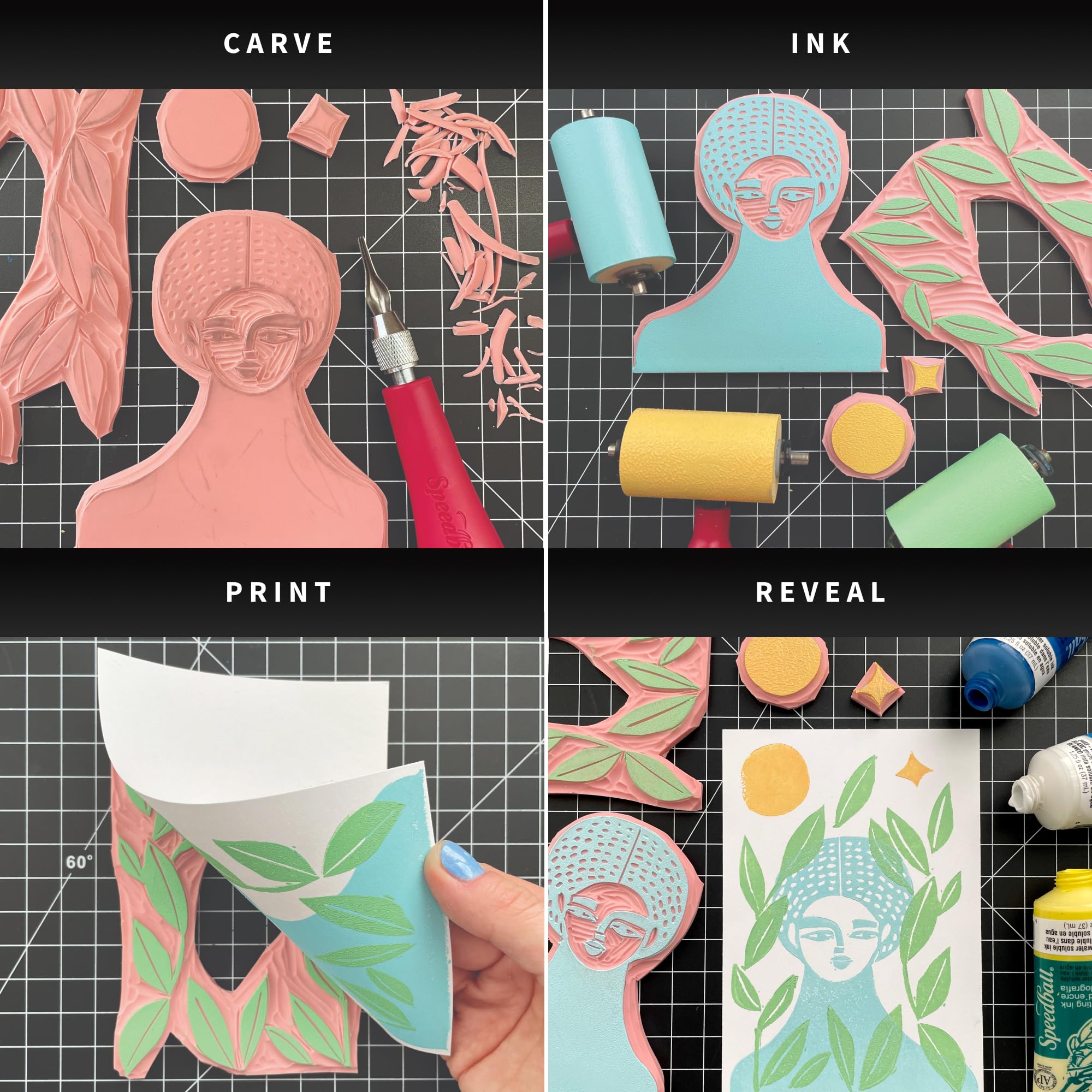 Foto 4 | Impresión En Bloque Soluble En Agua Ink Speedball De 150 Ml, Color Marrón - Venta Internacional.