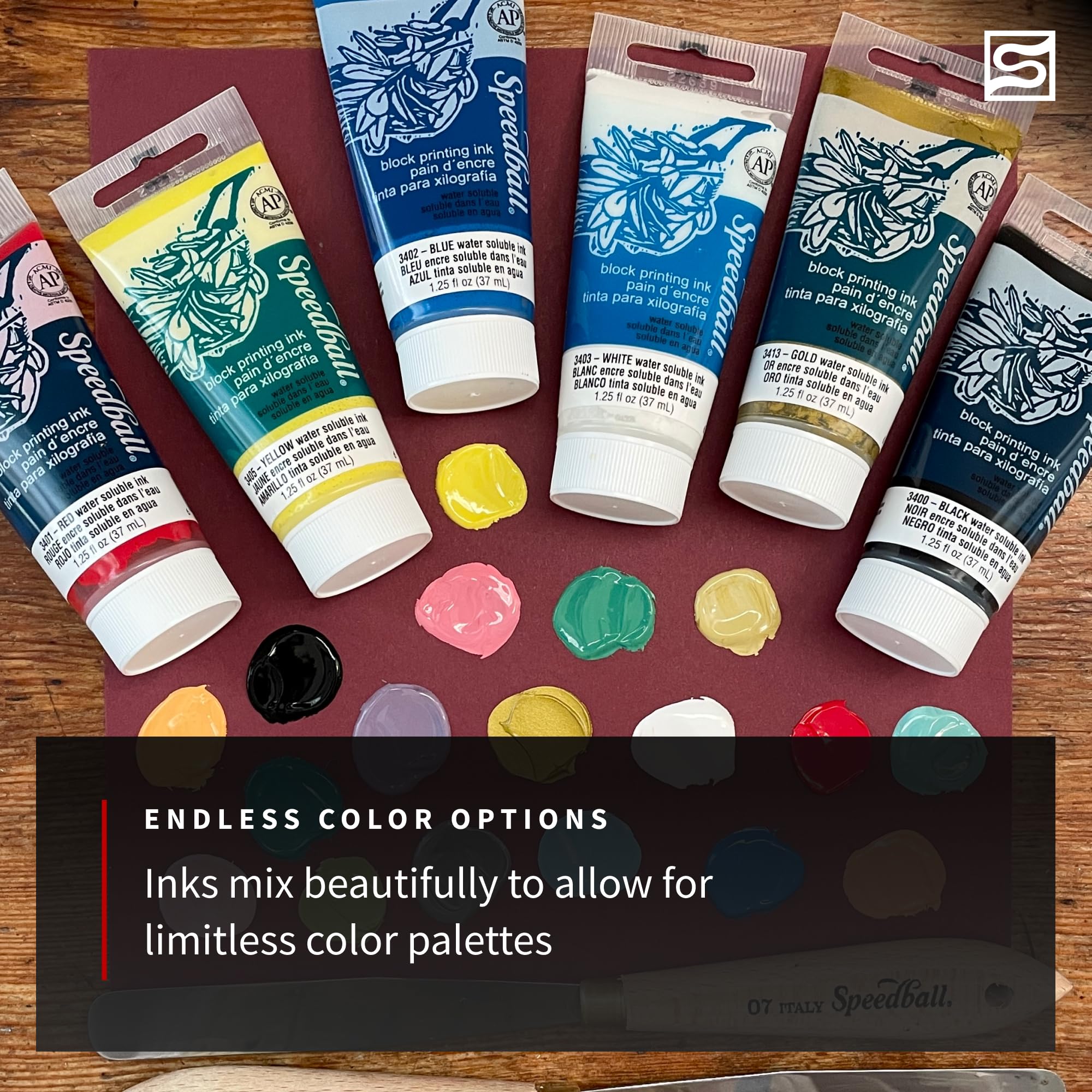 Foto 5 | Impresión En Bloque Soluble En Agua Ink Speedball De 150 Ml, Color Marrón - Venta Internacional.