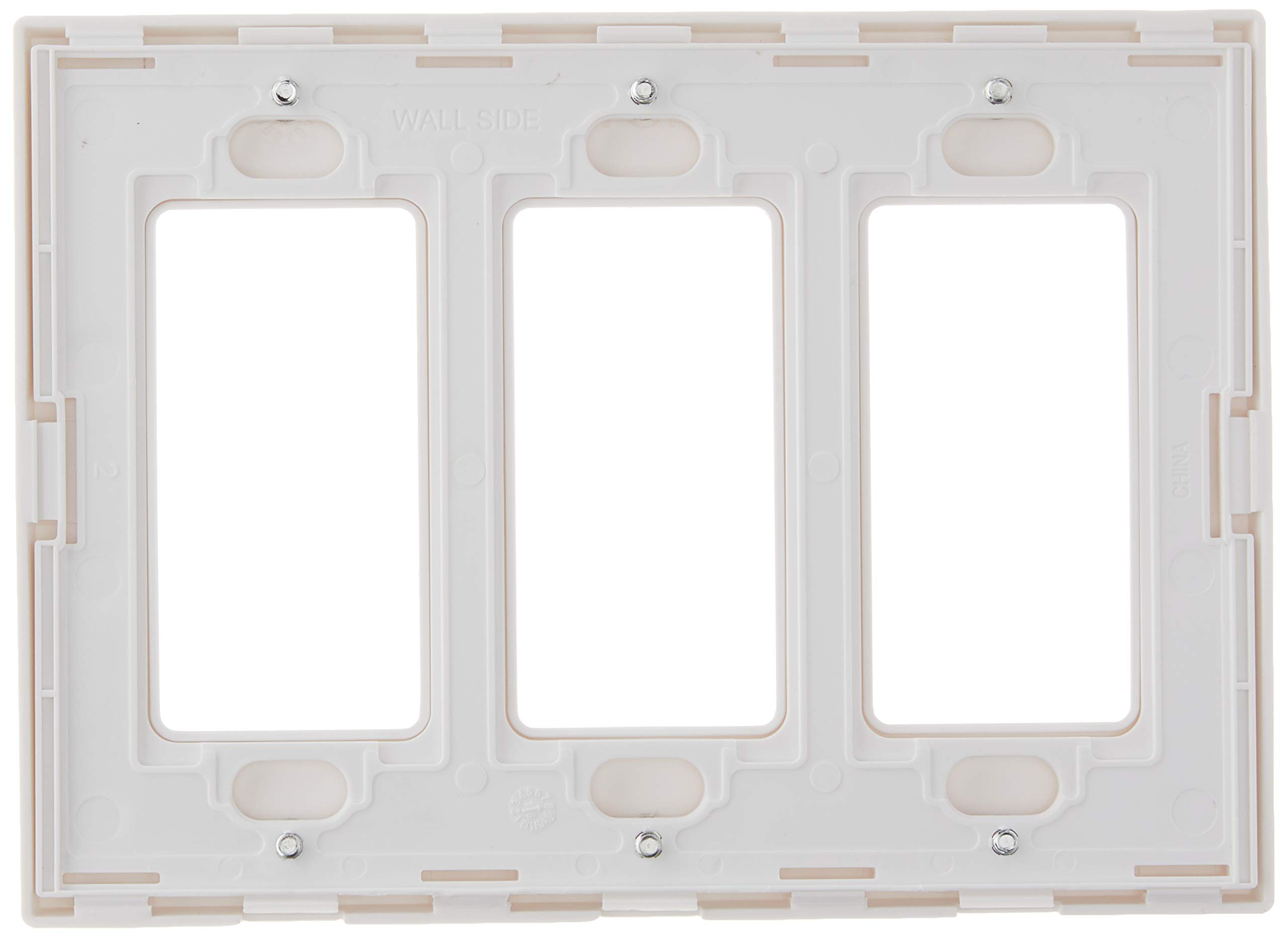 Foto 4 pulgar | Placa De Pared Leviton 80311-sw Decora Plus De 3 Elementos Sin Tornillos, Color Blanco - Venta Internacional.