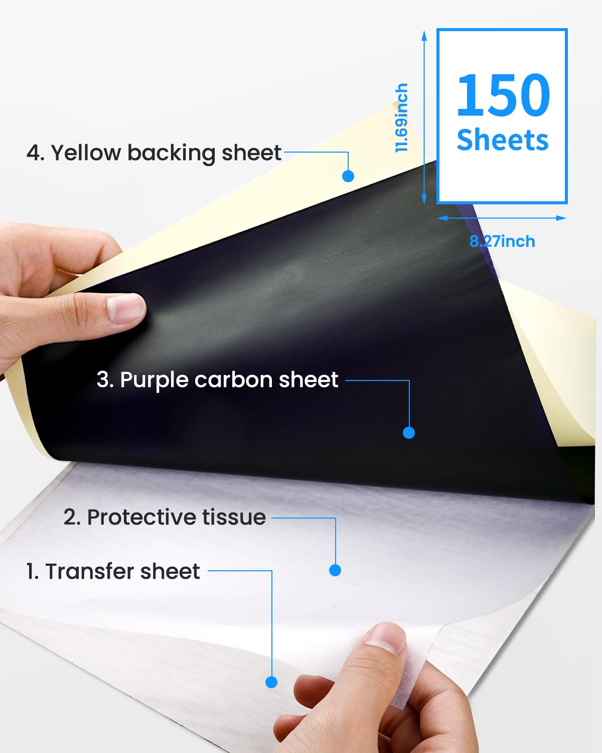 Foto 3 pulgar | Papel Para Transferencia De Tatuajes Phomemo, 150 Hojas, Tamaño A4 - Venta Internacional.