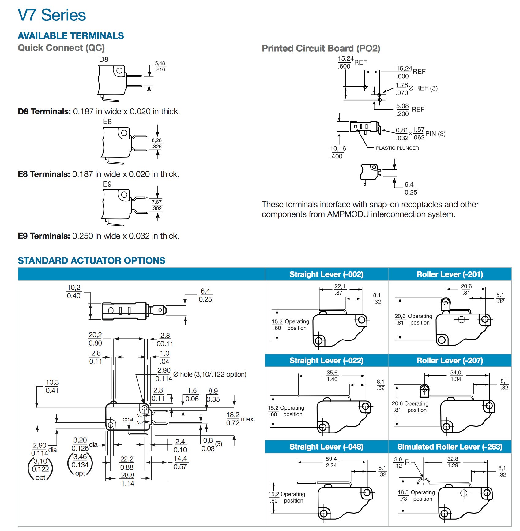 Foto 3 pulgar | Microinterruptor Honeywell V7-1c17d8 Serie V7 15,10 A 250 V - Venta Internacional.