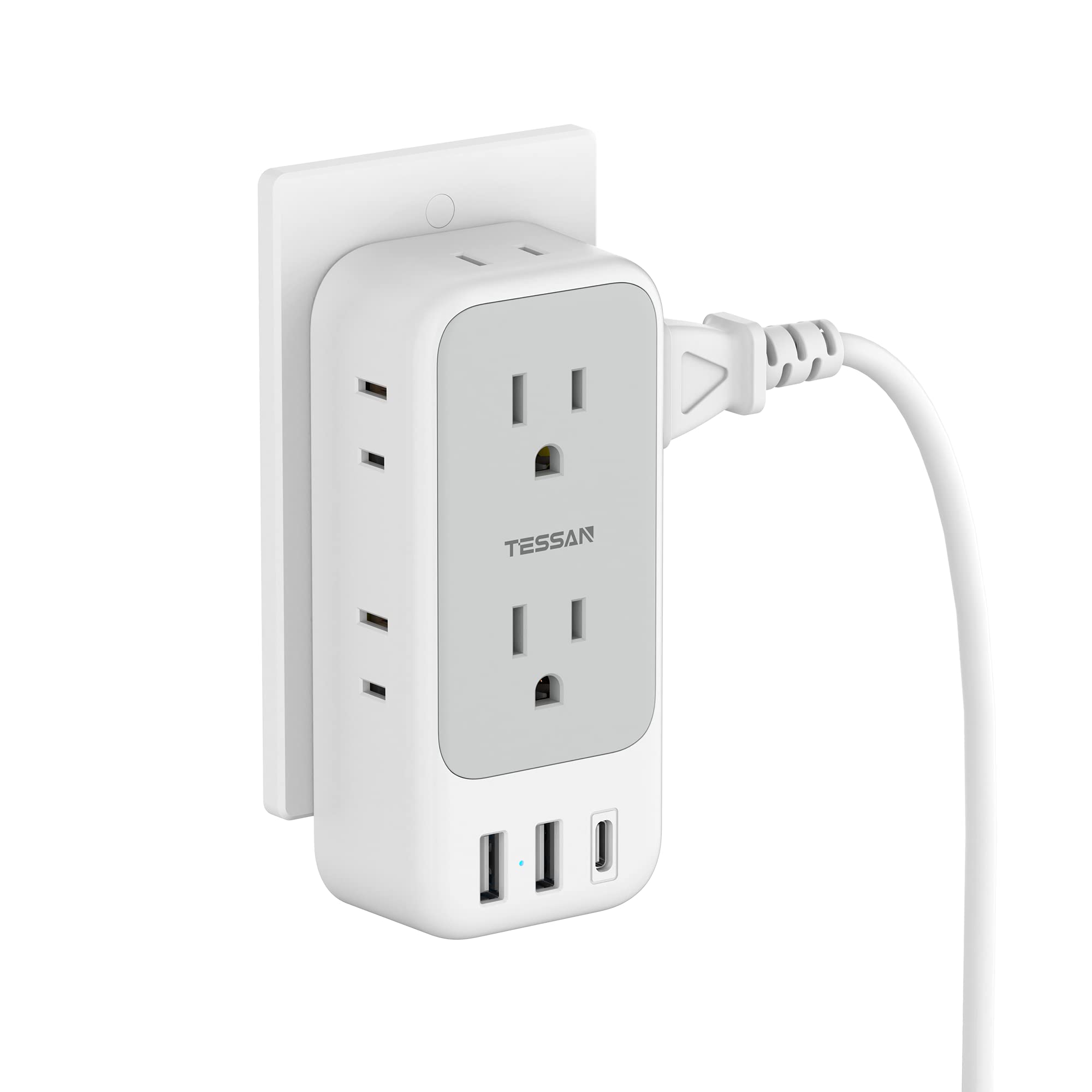 Foto 1 | Extensor De Enchufe Múltiple Tessan De 7 Salidas Con 3 Cargadores Usb C - Venta Internacional.