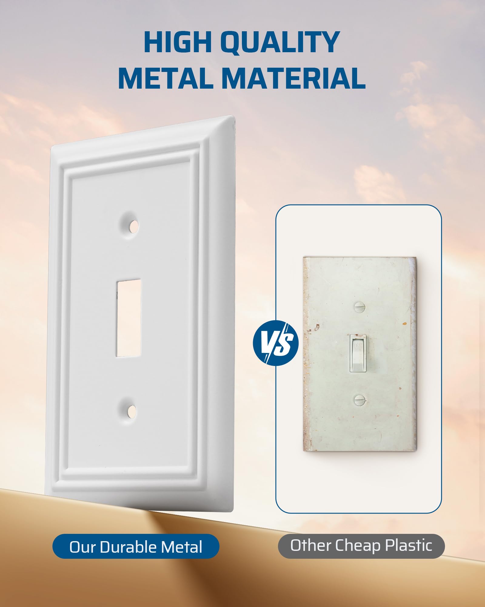 Foto 2 | Placas De Pared Dewenwils De Metal Blanco Con Una Sola Palanca, Paquete De 2 - Venta Internacional.
