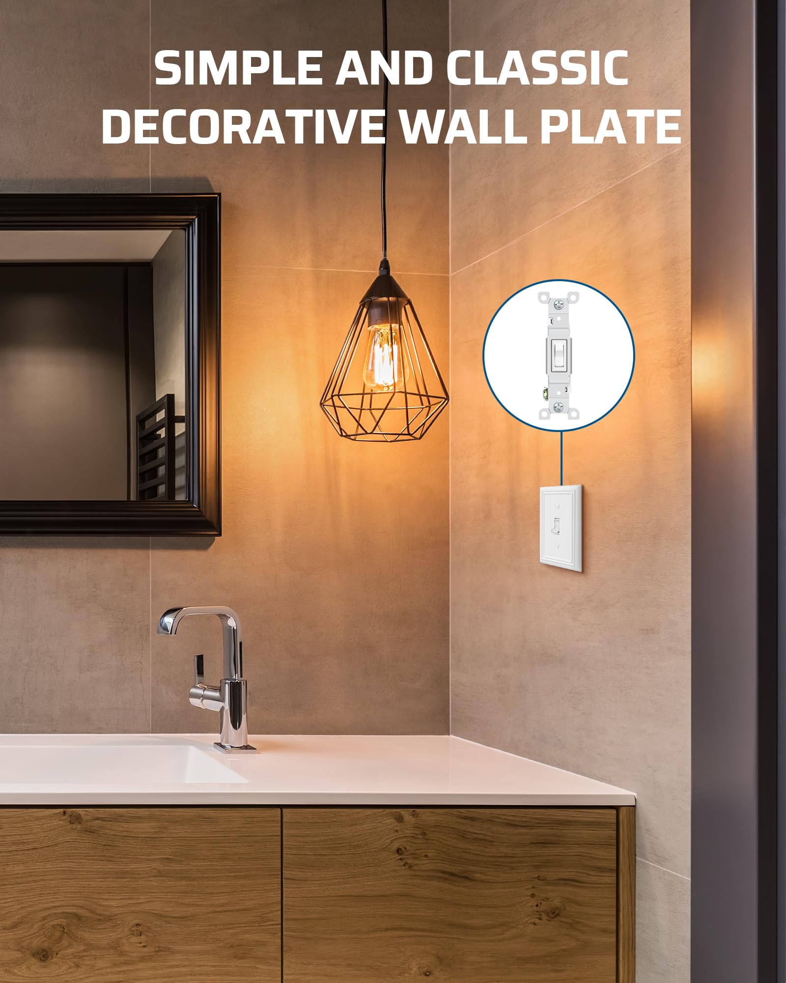 Foto 4 pulgar | Placas De Pared Dewenwils De Metal Blanco Con Una Sola Palanca, Paquete De 2 - Venta Internacional.