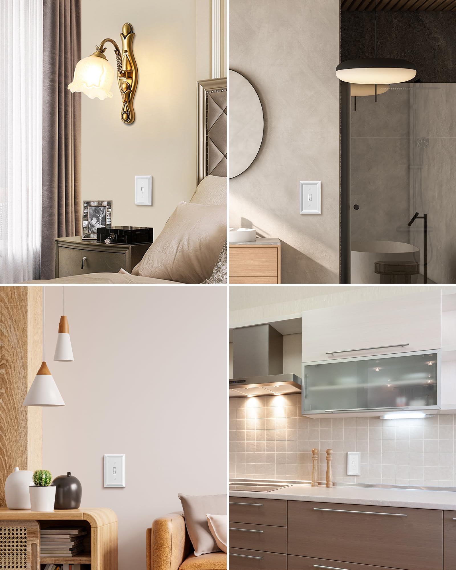 Foto 5 | Placas De Pared Dewenwils De Metal Blanco Con Una Sola Palanca, Paquete De 2 - Venta Internacional.