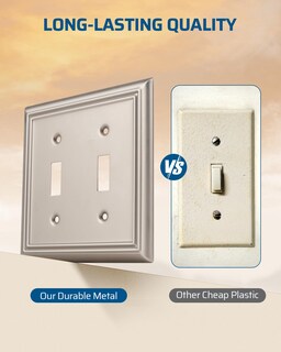 Foto 2 | Wallplates Dewenwils De Níquel Cepillado Con Doble Palanca, Paquete De 2 - Venta Internacional.