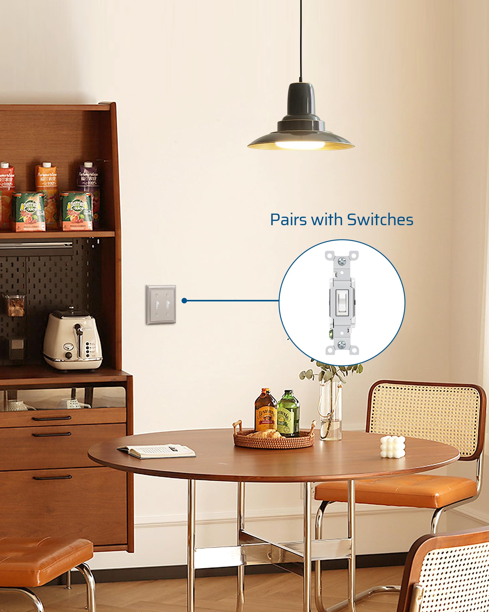 Foto 5 | Wallplates Dewenwils De Níquel Cepillado Con Doble Palanca, Paquete De 2 - Venta Internacional.