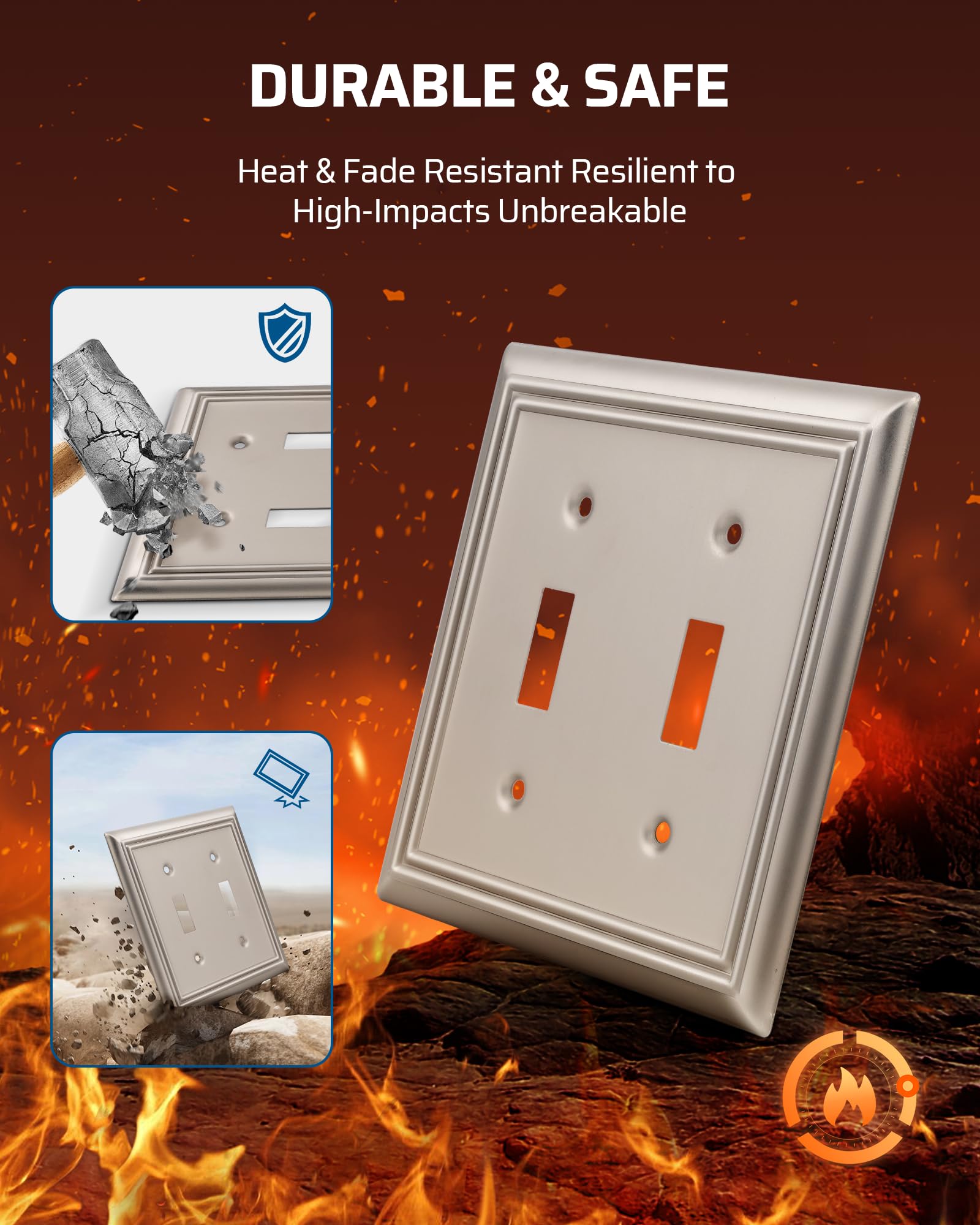Foto 6 | Wallplates Dewenwils De Níquel Cepillado Con Doble Palanca, Paquete De 2 - Venta Internacional.