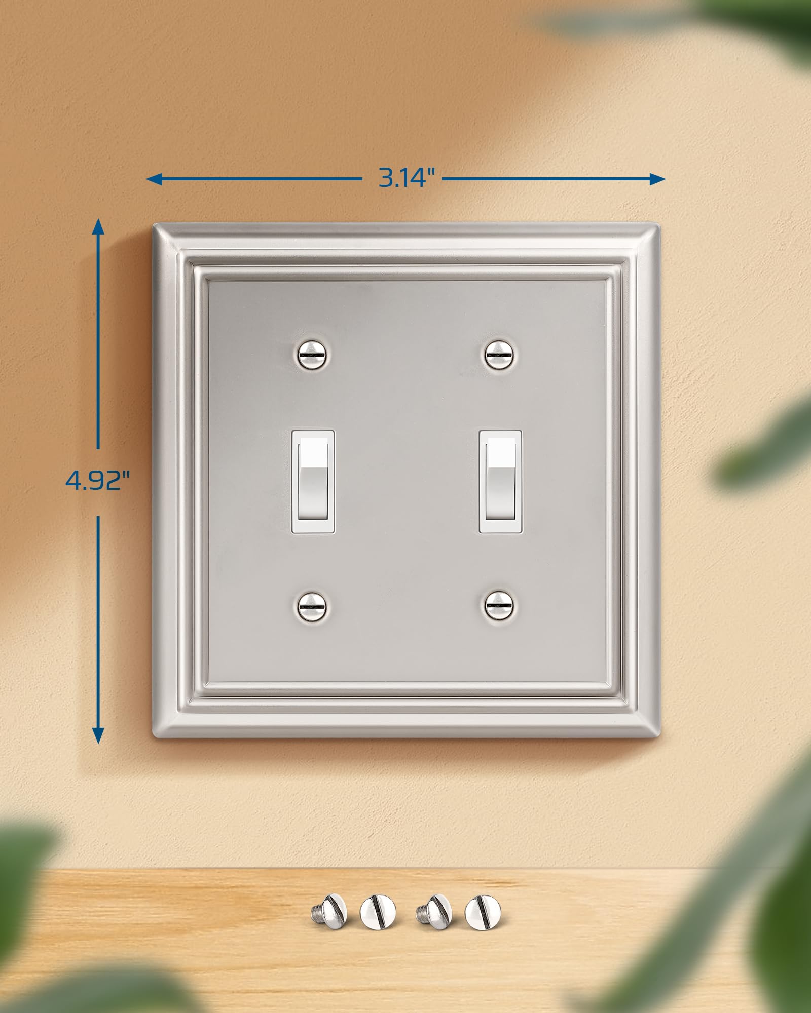 Foto 8 pulgar | Wallplates Dewenwils De Níquel Cepillado Con Doble Palanca, Paquete De 2 - Venta Internacional.