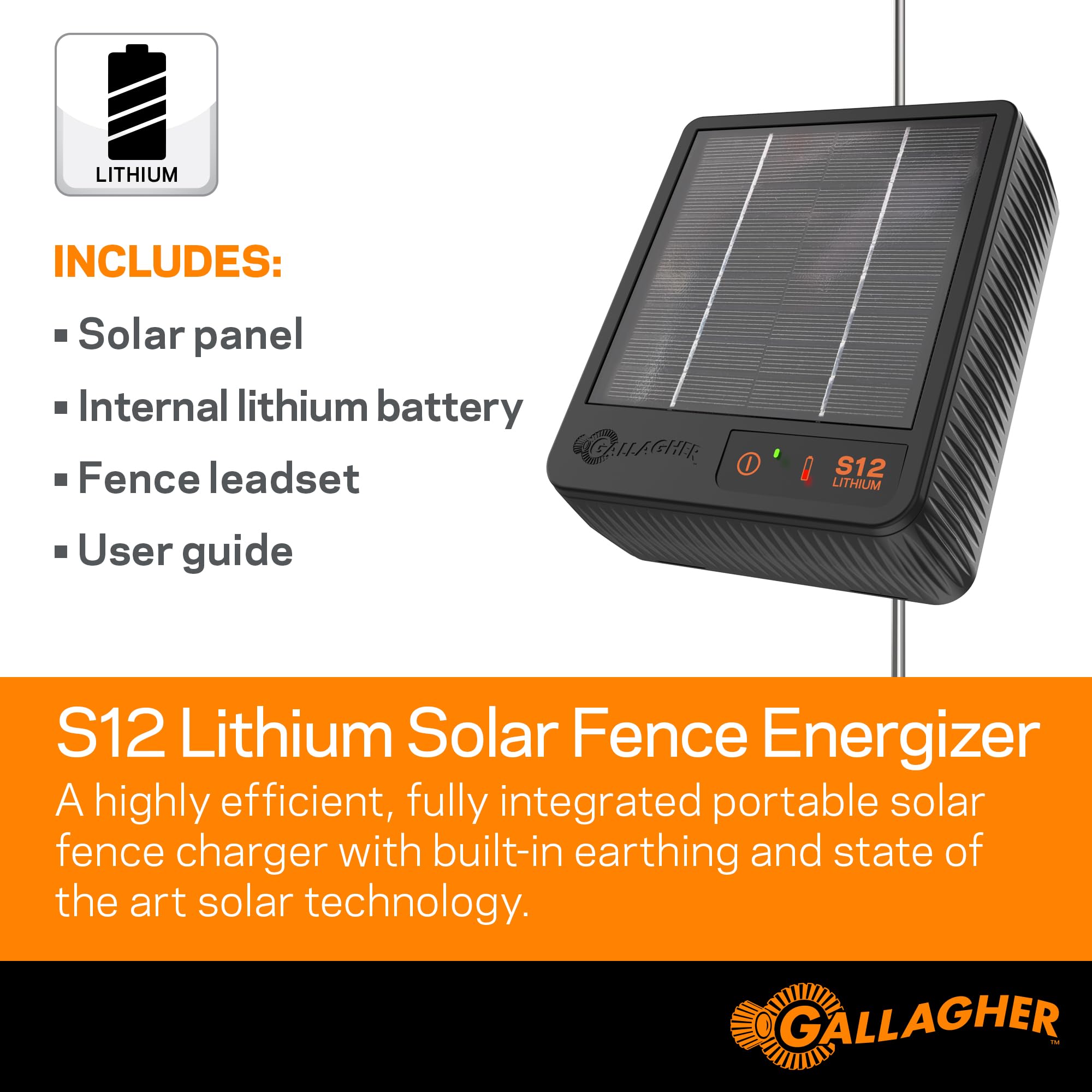 Foto 2 | El Cargador Solar Eléctrico Para Cercas Gallagher S12 Funciona A 4 Millas - Venta Internacional.