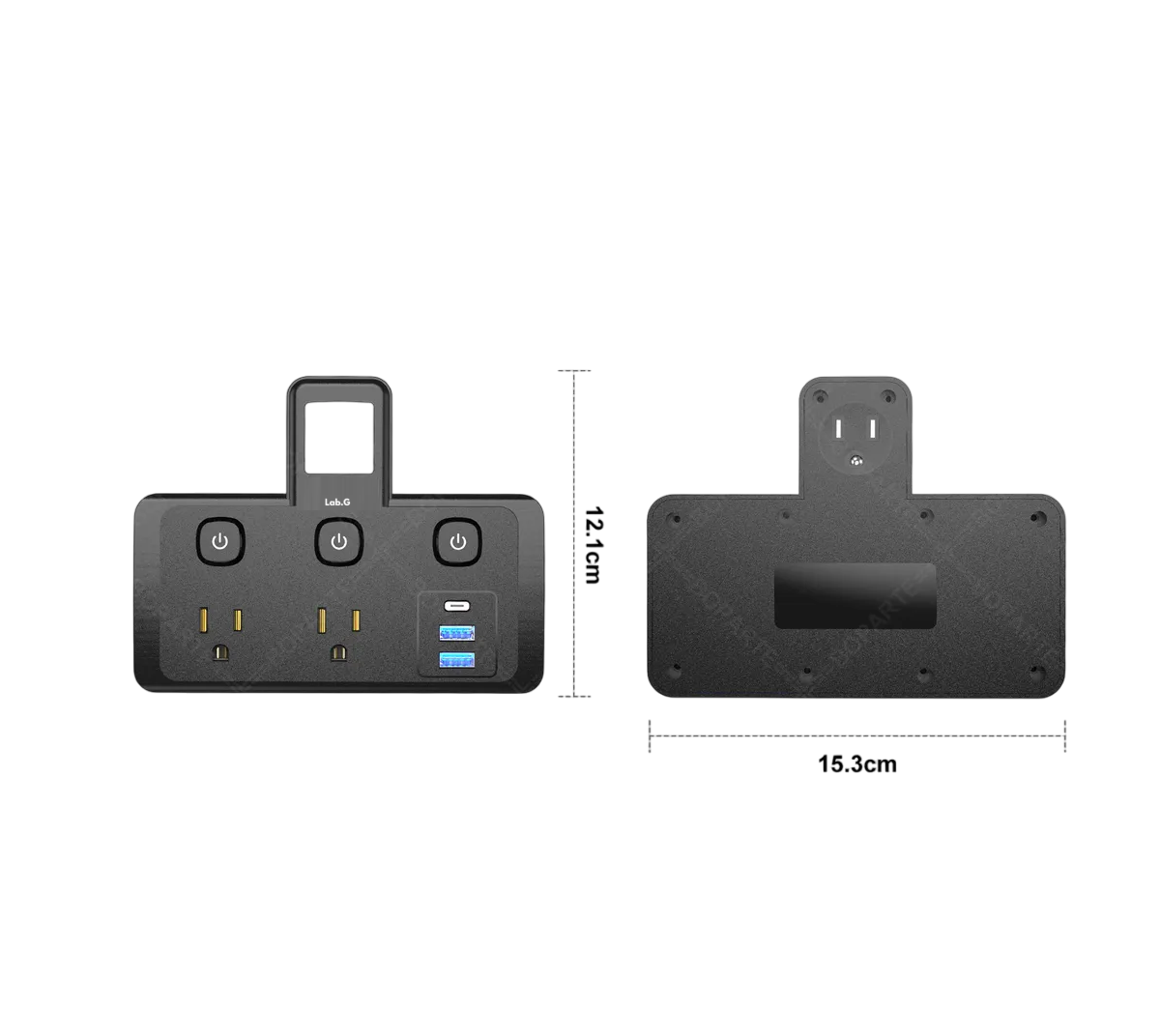 Foto 3 pulgar | Multicontactos Usb  Lab.g Interruptor Independiente Y Luz Nocturna Negro