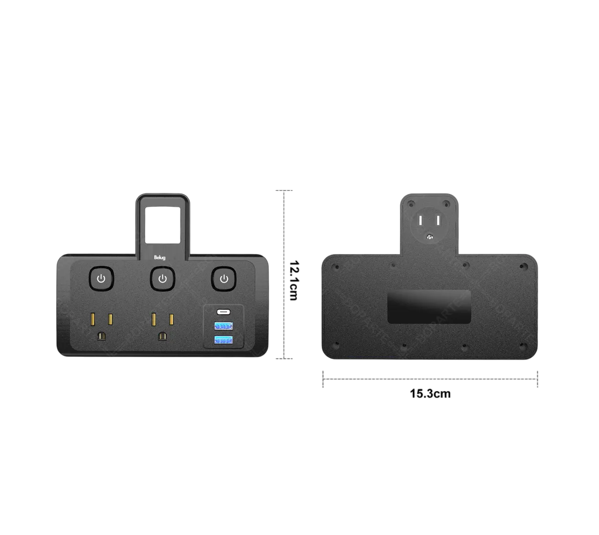 Foto 3 pulgar | Multicontactos Usb  Belug  Interruptor Independiente Y Luz Nocturna Negro