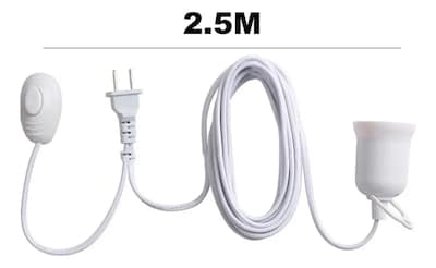 Foto 2 | Extensión Eléctrica Con Socket Para Foco De 2.5 Metros