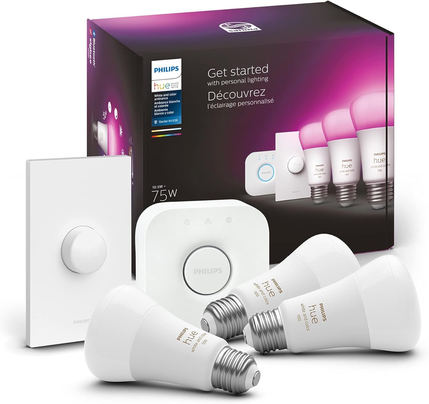 Foto 2 pulgar | Kit De Inicio De Iluminación Inteligente Philips Hue Con Puente  Botón Y 3 Bombillas - Venta Internacional.
