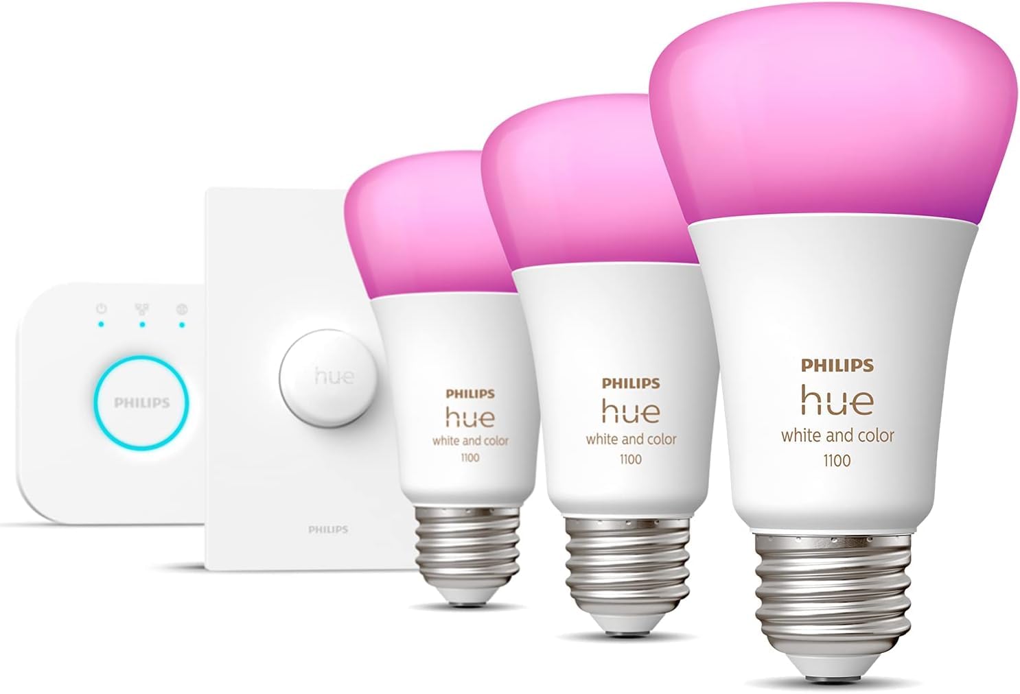 Foto 7 | Kit De Inicio De Iluminación Inteligente Philips Hue Con Puente  Botón Y 3 Bombillas - Venta Internacional.