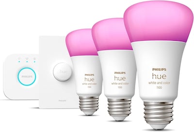 Foto 7 | Kit De Inicio De Iluminación Inteligente Philips Hue Con Puente Botón Y 3 Bombillas - Venta Internacional.