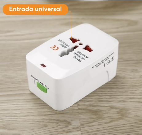 Foto 4 pulgar | Convertidor Adaptador De Enchufe Europeo Cargador Internacional Para Viaje Adaptador Universal Todo En Uno Múlti