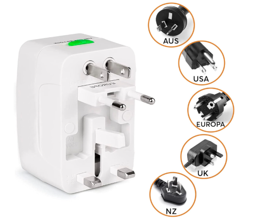 Foto 5 | Convertidor Adaptador De Enchufe Europeo Cargador Internacional Para Viaje Adaptador Universal Todo En Uno Múlti