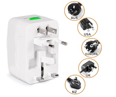 Foto 5 | Convertidor Adaptador De Enchufe Europeo Cargador Internacional Para Viaje Adaptador Universal Todo En Uno Múlti