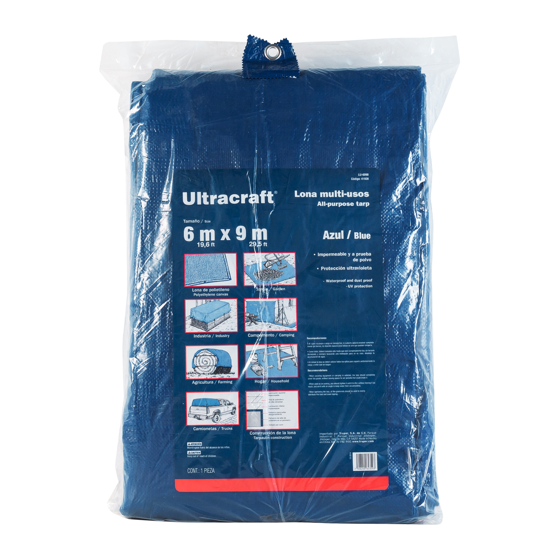 Foto 3 pulgar | Lona Ultracraft 6.0 X 9.0 M color Azul