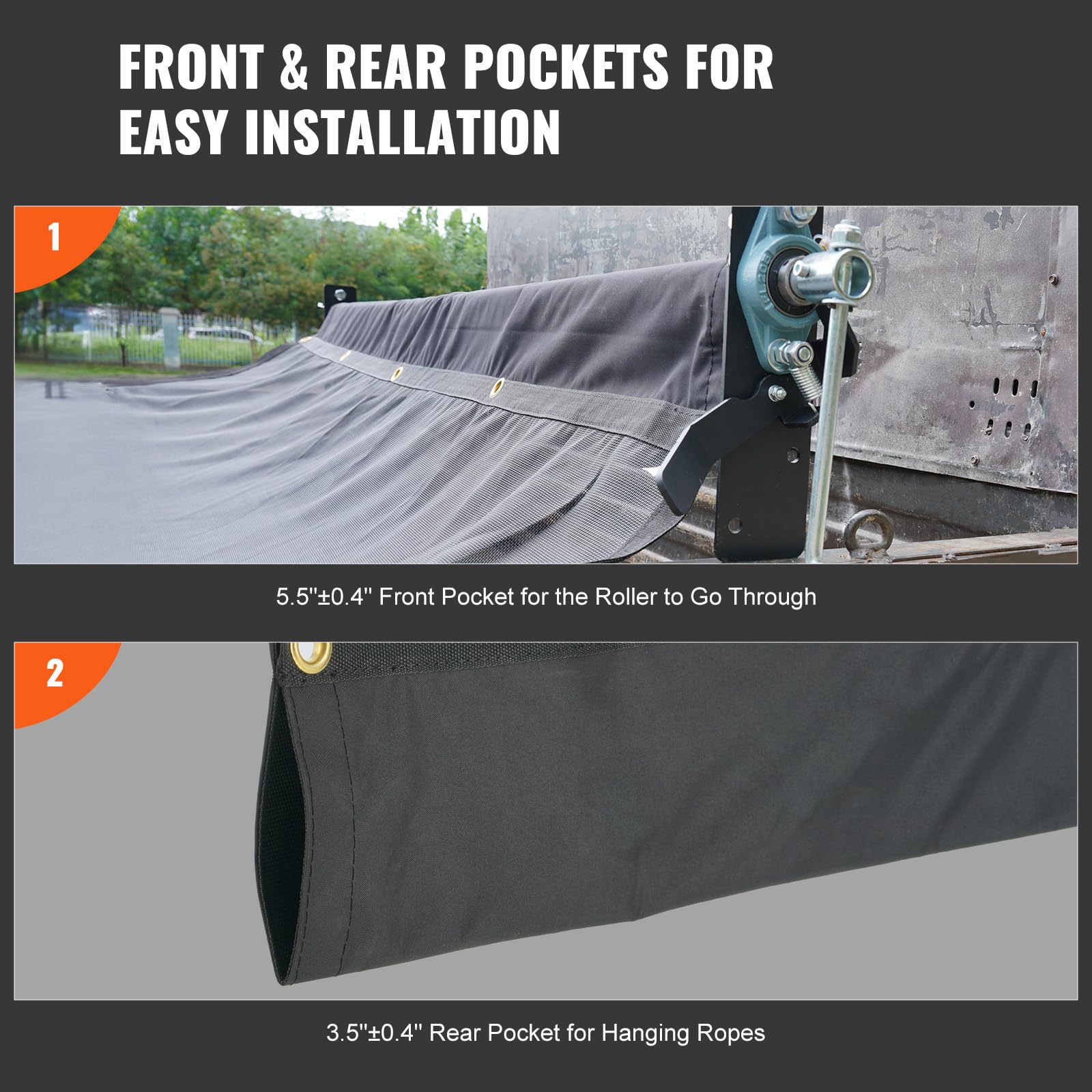 Foto 5 pulgar | Lona De Malla Vevor Para Camión Volquete, 2,3 X 5,5 M, Revestida De Pvc, Negra, Muy Resistente - Venta Internacional.