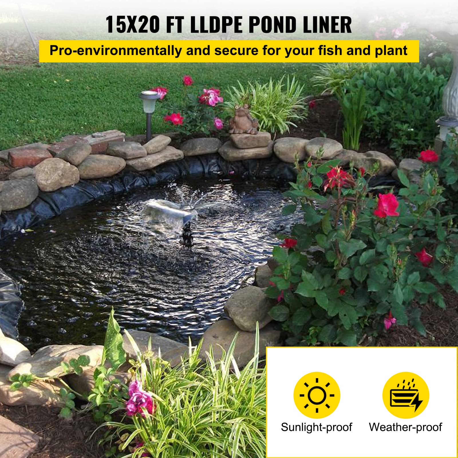 Foto 3 pulgar | Pond Liner Vevor, Material Lldpe De 4,6 X 6 M Y 0,5 Mm De Grosor - Venta Internacional.