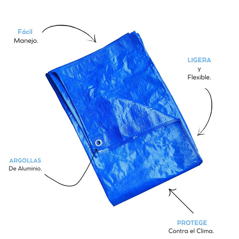Foto 4 pulgar | Lona Foy Azul Impermeable Polietileno Ultraligera 2.4 X 3.6 M