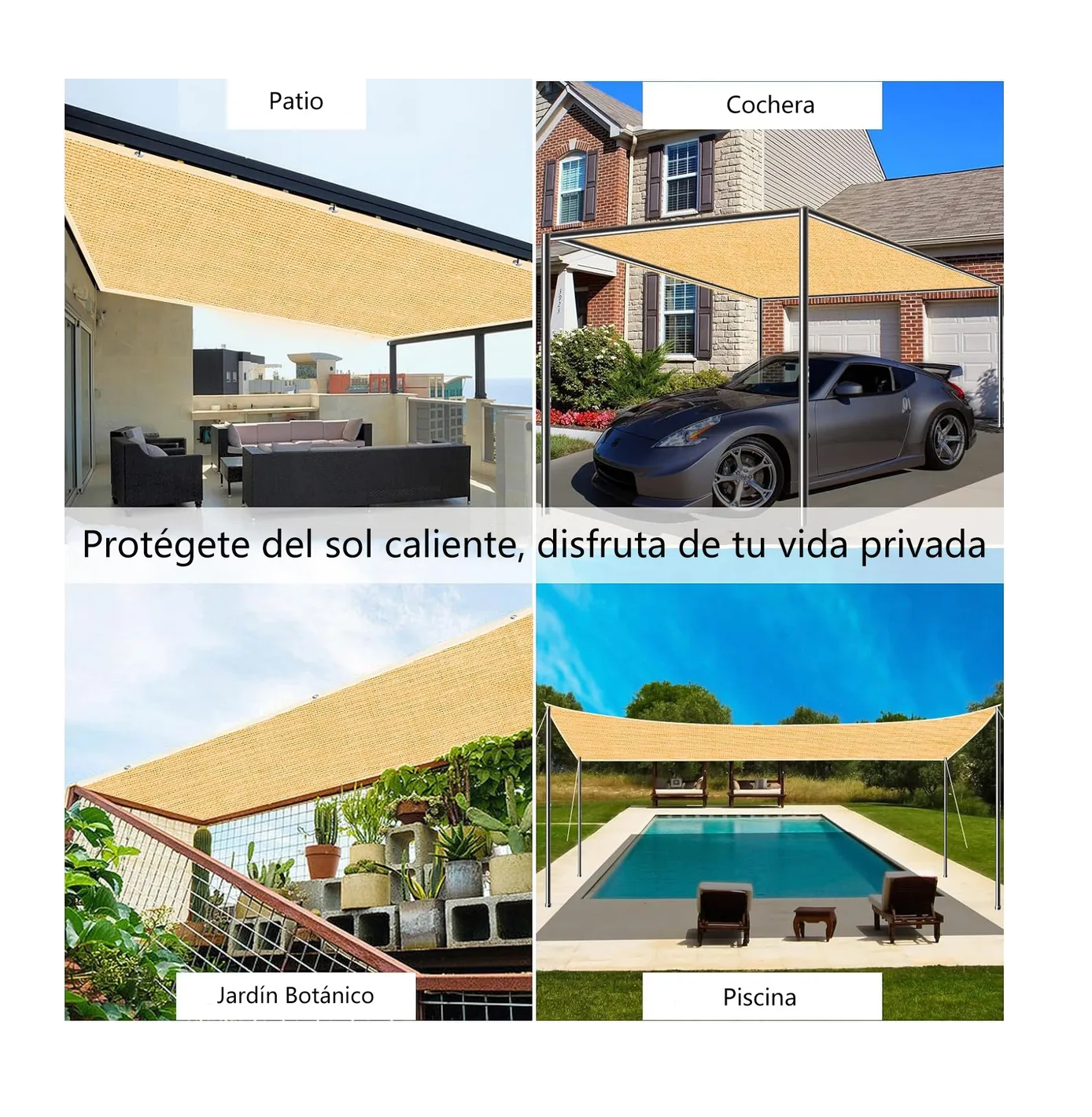 Foto 3 | Malla Sombra Exteriores 6 X 4 M 90% Jardin Lonas Caqui