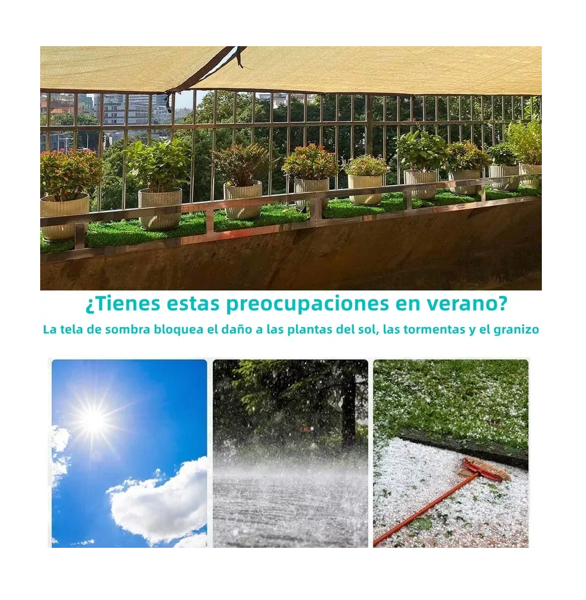 Foto 6 pulgar | Malla Sombra Exteriores 6 X 4 M 90% Jardin Lonas Caqui