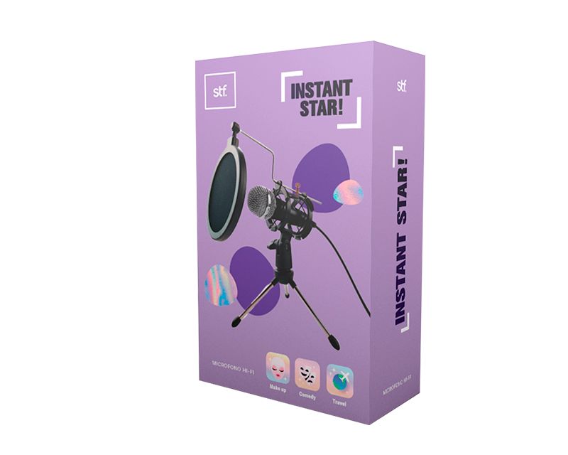 Foto 4 pulgar | Micrófono Hi Fi Instant Star Stf color Negro