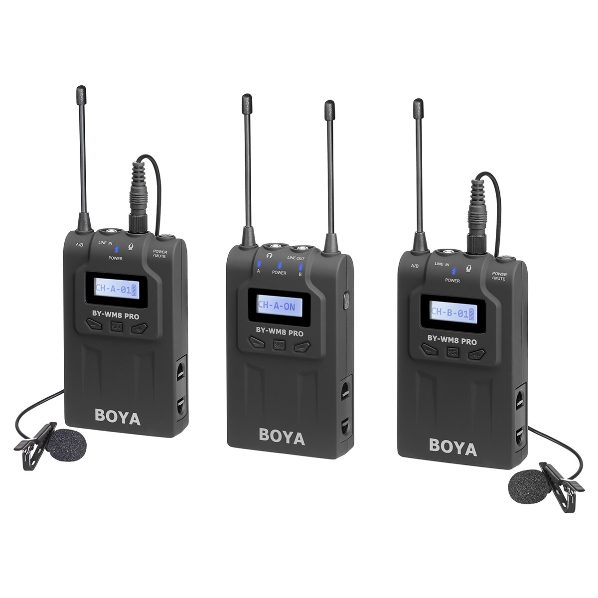 Sistema Inalámbrico de Doble Canal Transmisores y Receptores 48 Canales Boya BY-WM8 PRO-K2 $5,823