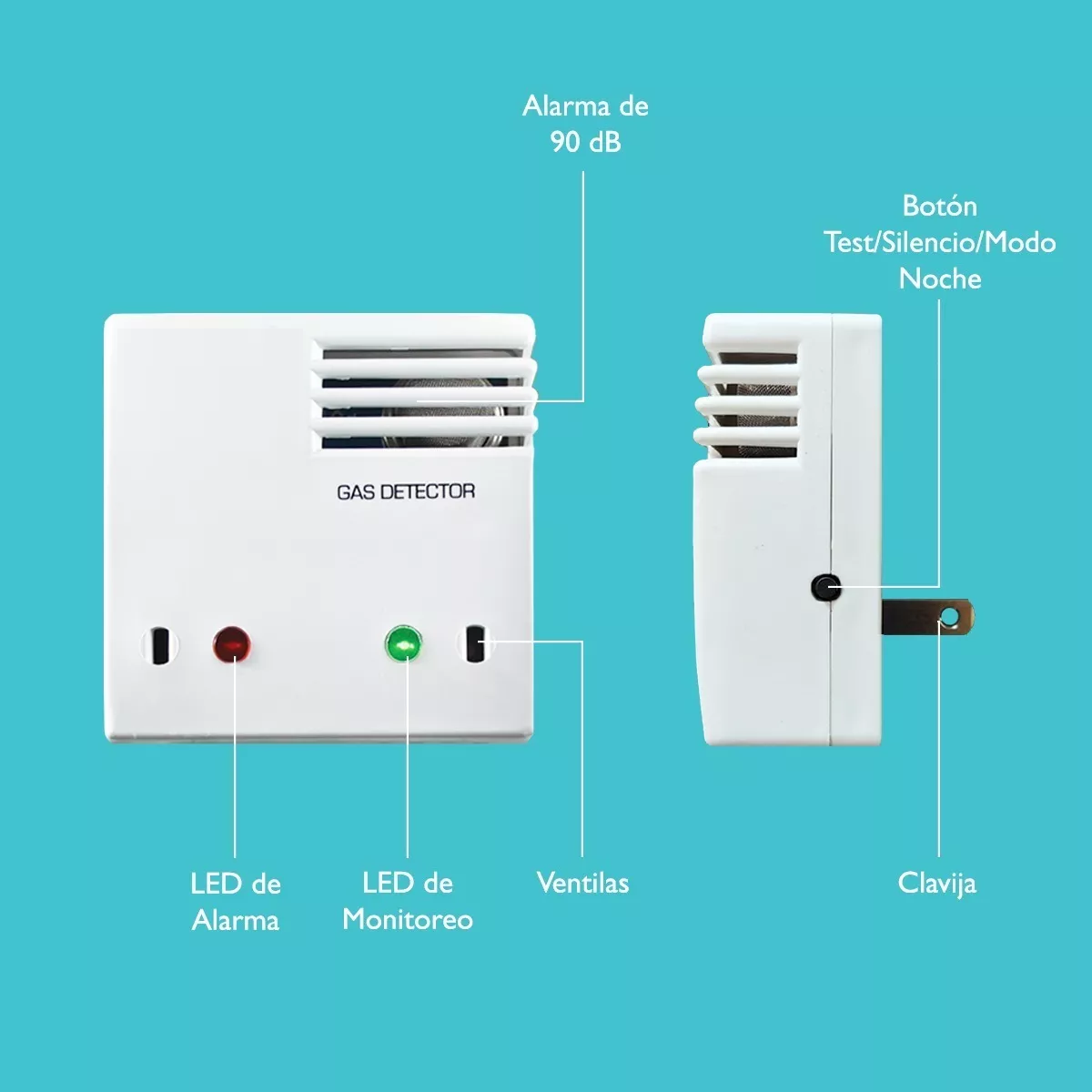 Foto 3 | Detector De Gas Lp Natural Humo Y Monoxido De Carbono Eo Safe Imports Esi-10340 Blanco