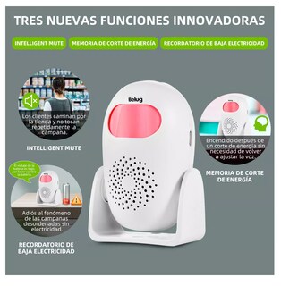 Foto 5 | Sensor Movimiento Alarma Presencia Timbre Blanco con Rosa