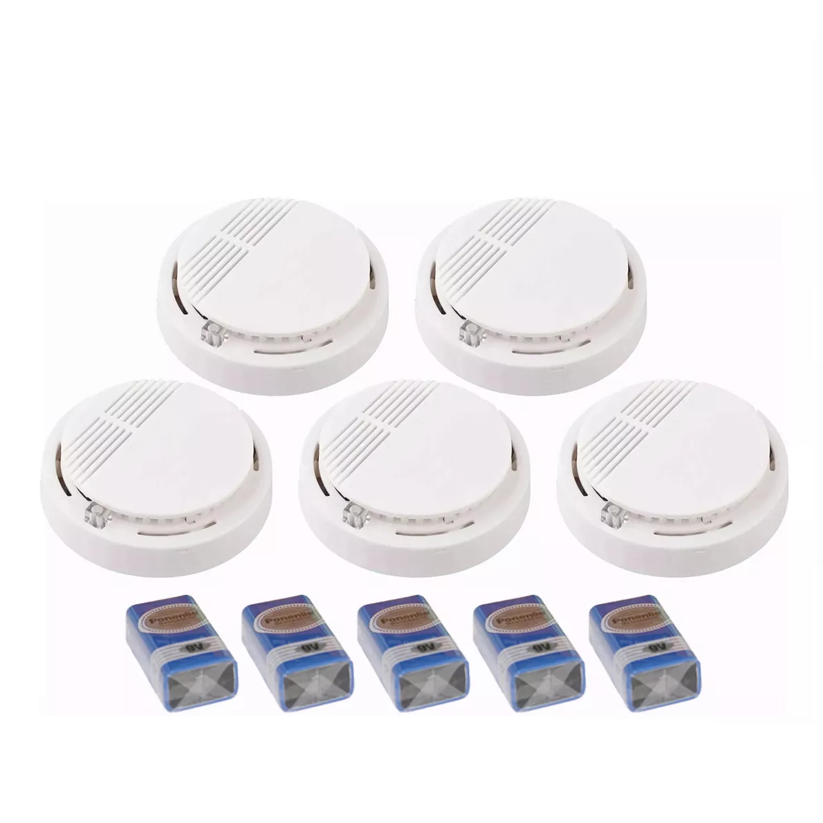 Foto 2 | Detector De Humo Con Alta Cobertura Y Alarma Con Sonido 5pcs Eo Safe Imports Esi-18353 Blanco