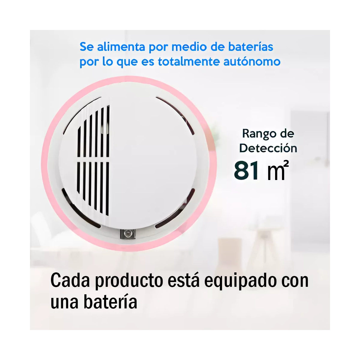 Foto 4 | Detector De Humo Con Alta Cobertura Y Alarma Con Sonido 5pcs Eo Safe Imports Esi-18353 Blanco