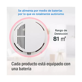 Foto 4 | Detector De Humo Con Alta Cobertura Y Alarma Con Sonido 5pcs Eo Safe Imports Esi-18353 Blanco