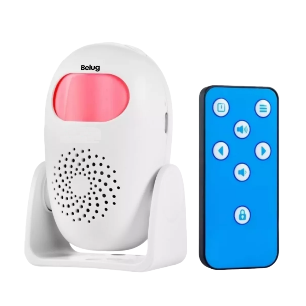 Sensor Movimiento Alarma Presencia Timbre Blanco Con Rosa Belug