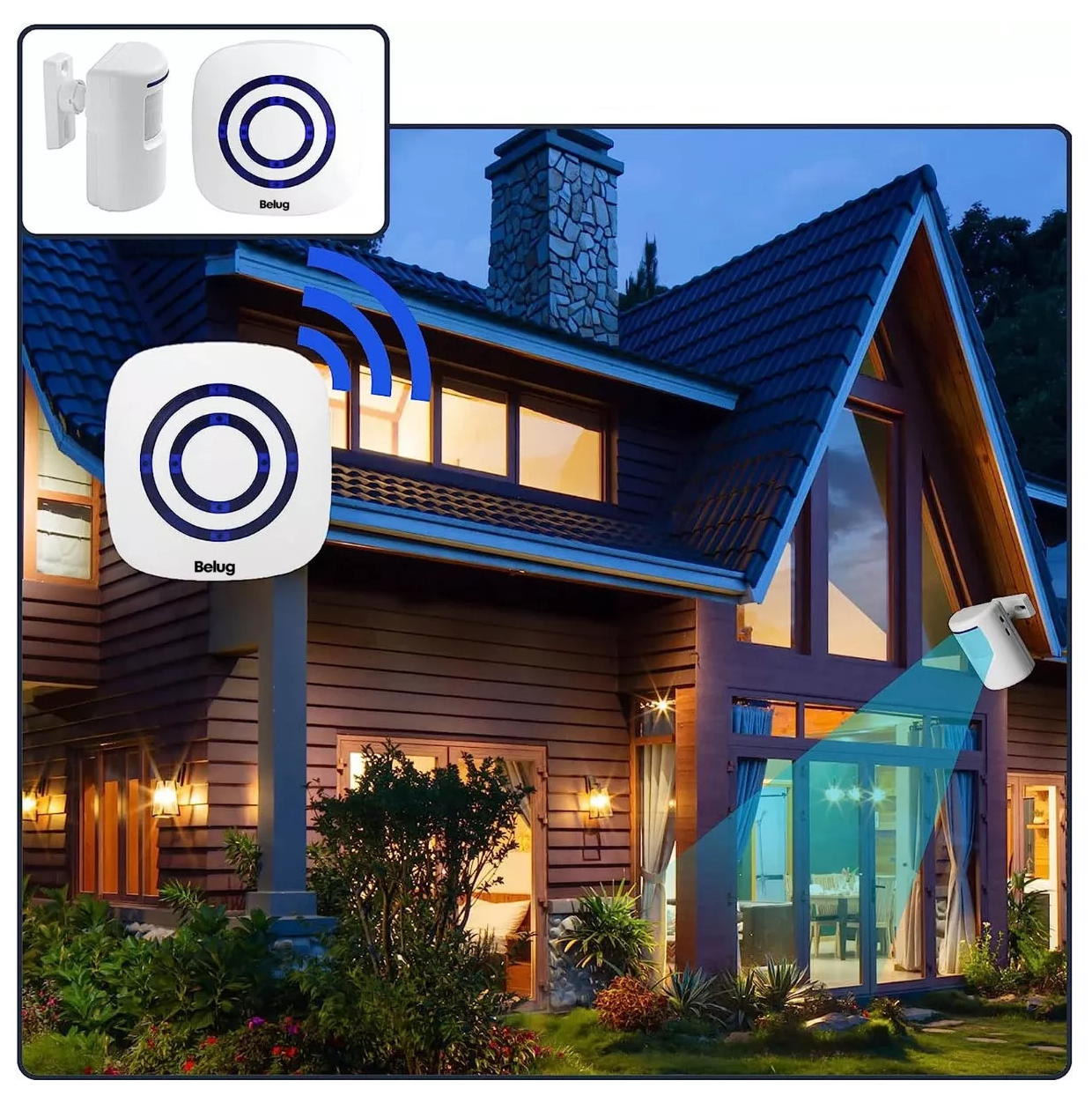 Foto 2 | Sensor Movimiento Timbre Belug Con Campana Blanco Con Azul