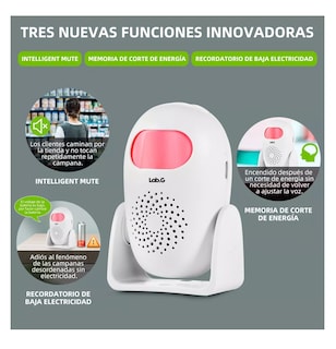 Foto 5 | Sensor De Movimiento Alarma Presencia Timbre Blanco Con Rosa