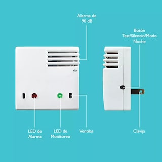 Foto 3 | Detector De Gas Lp Natural Humo Y Monoxido De Carbono Eo Safe Imports Esi-10340-1 Blanco