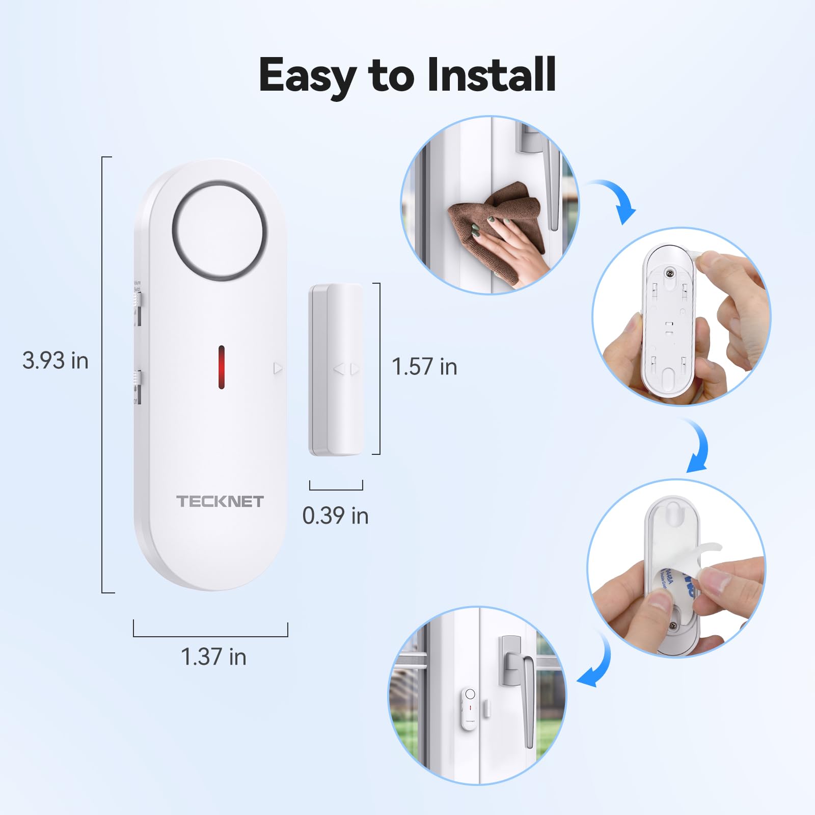 Foto 5 pulgar | Alarmas De Puerta Tecknet Para Niños, Alarma De Seguridad Para Ventanas, Paquete De 3 - Venta Internacional.